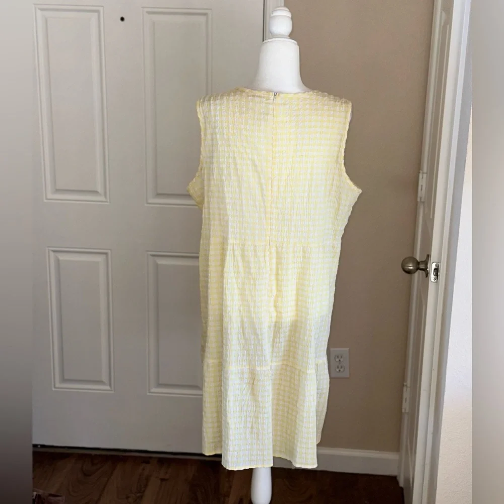 Chloe + Rene Yellow Plaid Dress Size XL - Picture 7 of 11